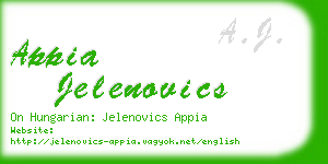 appia jelenovics business card